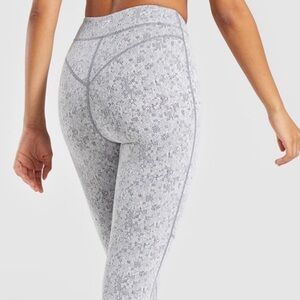 GYMSHARK High Rise Gray Leggings Fleur Textured NEW